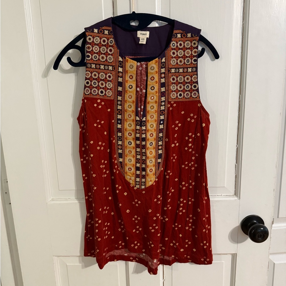 Tiny (Anthropologie) Women's Red Sleeveless Top